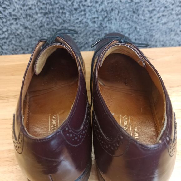 Johnston & Murphy 10.5 Oxford Shoes Men  Brown Wingtip Leather Lace up Dress